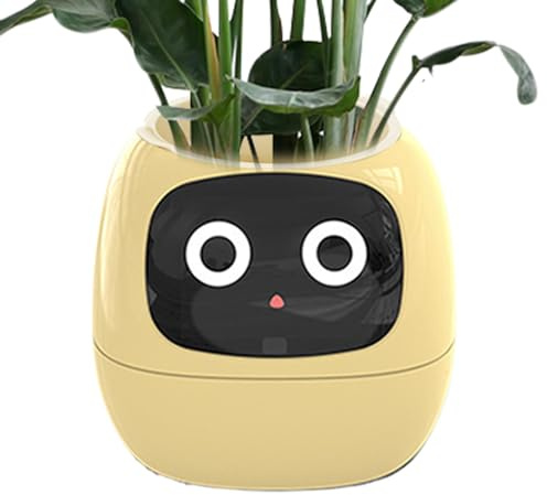 Furtryvl Intelligent Flower Pot, Intelligent Plant Pot, Smart Pet Planter, Adorable Plant Companion with Rich Gesture Interaction, Plant Robot that Raises Plants