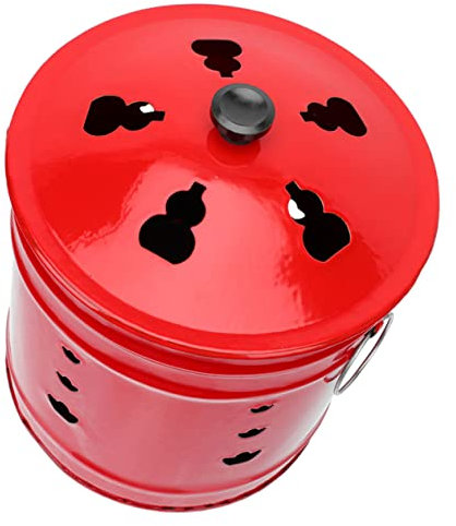 BESPORTBLE Burn Paper-made Treasure Bucket Outdoor Incinerator Can Enamel Incinerator Can for Home Fire Pit Bucket Scenario Random Style