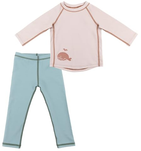 LaLoona Set Pantaloni Neonato e Maglia Mare con Protezione UV - Abbigliamento Neonato Costume Bagno con UPF 80+ - Asciugatura Rapida e Testato Oeko-Tex Standard 100-86-92 cm - Rosa