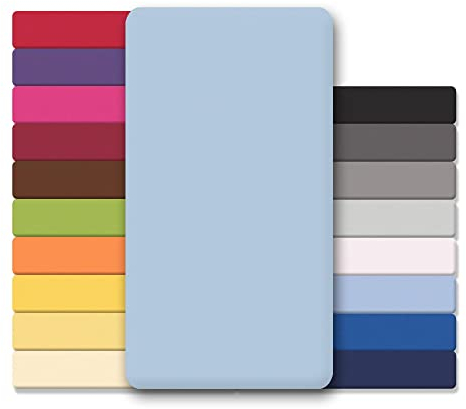 CelinaTex Jersey Spannbettlaken Lucina 180x200-200x200cm Aqua blau 100% Baumwolle gekämmt bis 26cm Matratzenhöhe Spannbettbezug, Leintuch, Bettlaken, elastisch, Strech, Oeko-Tex