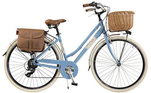 Via Veneto by Canellini Bicicletta Bici Citybike CTB Donna Vintage Retro Via Veneto Alluminio (Azzurro, 46)