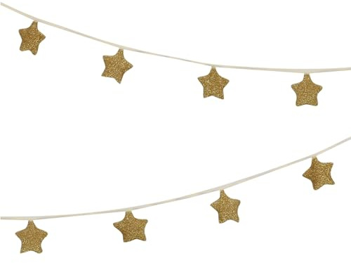 Meri Meri Gold Knitted Star Garland (Pack of 1)