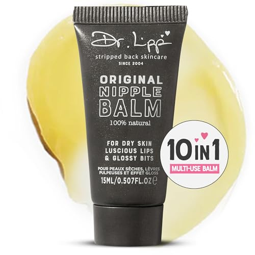 Dr. Lipp Original Nipple Balm 0.51 fl oz/15ml – 10-in-ONE Multi-Purpose Moisturizer for Dry Skin, Lips, Hair, Cuticles & More – 100% Natural Lanolin Nipple Cream & Lip Balm – Fragrance & Cruelty Free