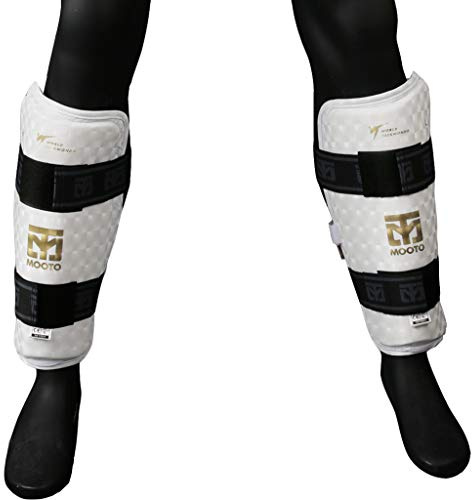 Mooto Korea Taekwondo Extera S2 Shin Protector Guard WT Logo MMA Martial Arts Kickboxing Karate Training Match Gym School Academy (Medium(Length 25cm or 0.82 ft))