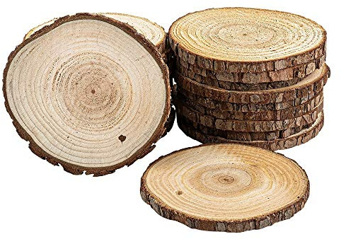 Ideen mit Herz Dekorativa trädskivor, 0,6 cm tjocka | träskivor, runda träplattor (Ø 9 cm till Ø 10 cm | 20 stycken)