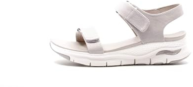 Skechers Damen Arch Fit TouristyFlat Sandalen, Taupe Mesh, 39 EU