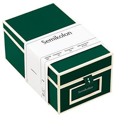 Semikolon 364117 Visitenkartenbox - alphabetisches Register - 10,5 x 18 x 8,3 cm - Business-Card-Box - forest grün