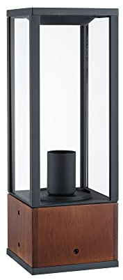 Paulmann 94675 LED Außenleuchte Lichtobjekt Timba IP44 400mm Pollerleuchte ohne Leuchtmittel eckig max. 60 Watt Outdoor Holz E27