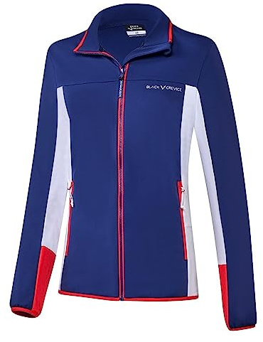 Black Crevice Segunda Capa Mujeres I Polerón Midlayer I Jersey Media Capa para Mujeres de Material Funcional Forro Polar-elástico I Polera elástica y Respirable I Suéter Mujer térmico