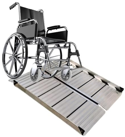 Rollstuhlrampe Rollstuhlrampe, Rollstuhlrampe, tragbarer Aluminium-Schwellenrampengriff, Faltbare Rollerrampe, Stufen, Treppen, Bordsteinrampen (Size : 120cm x 75cm)