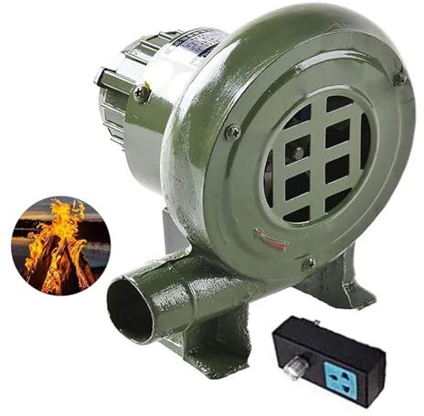 JOUFNING Barbecue BBQ Puissant Mini Bruit Bas Ventilateur À Air, Souffleur De Forge Électrique 220V, Souffleur De Barbecue Centrifuge, Allume-feu De Gril Portable, Souffleur d'air pour Barbecue(550W)
