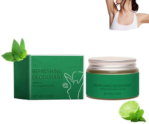 Deocreme lemongrass mint, Achselhöhle Antitranspirant Deodorant Creme, Effektiver Schutz gegen Schweißgeruch, mit Sheabutter und Jojoba-Öl, Frisch & Natürlich, für Damen und Herren (1PC)