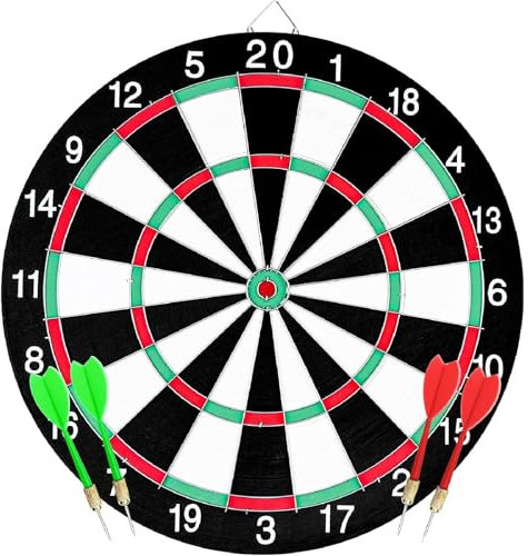 Dartspiel Set, Dartscheibe mit Pfeilen, Sicherheits-Dartboard, Dart Scheibe mit 4 Dartpfeilen Steeldartscheibe Doppelseitige Dartscheibe Softdart Safety Darts Geschenke & Spielzeug 12zoll