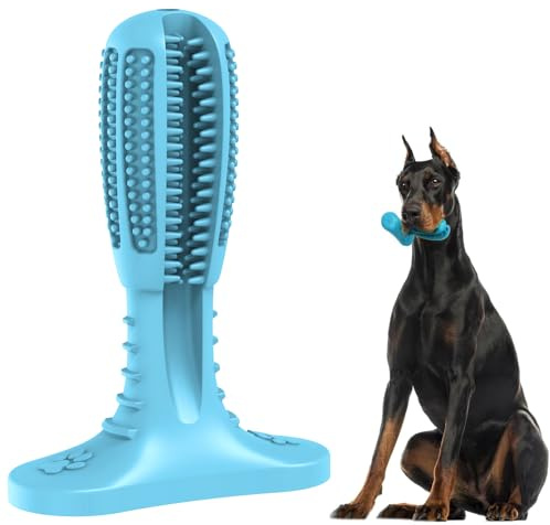 HETOO Juguete para perros, juguete masticable para cachorros, limpieza de dientes, juguete para perros de tamaño mediano, barra de lijado de goma, juguetes para perros (azul grande)