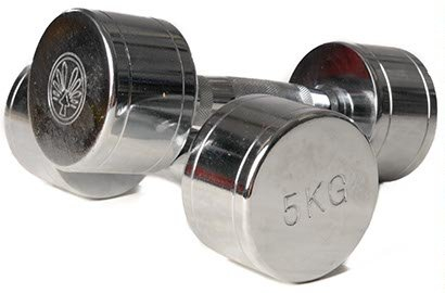 Oliver Chrom Hantel 2 x 5,0 kg Hantelset Kurzhanteln Fitness Aerobic Training