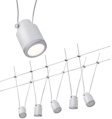 3980 Wire System TunLED 5x4W Weiß/Chrom matt 230/12V 3980 Seilleuchte Seillampe Deckenleuchte Decken