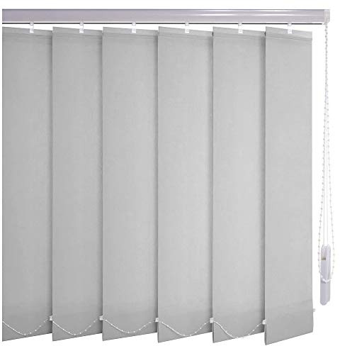 Sonnenschutz-HH® - Lamellenvorhang grau lichtdurchlässig - Breite 160 cm x 180 cm Höhe - Lamellenbreite 127mm Vertikaljalousie Vertikalanlage Schiebevorhang
