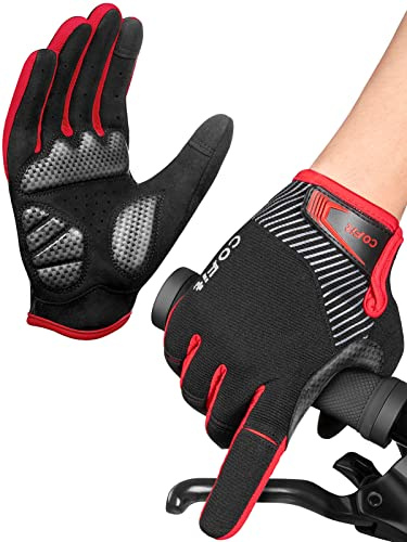 COFIT Guantes de Ciclismo Unisex de Dedo Completo con Gel Acolchado, Antideslizantes y Compatibles con Pantalla Táctil para Bicicleta MTB y Carretera