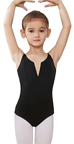 HIPPOSEUS Ragazze Body da Danza Bambina Senza Manica Cinghie di Spaghetti Body da Balletto Ginnastica Bodysuit, JL06+LYSL02
