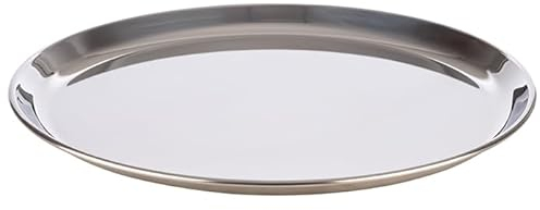 APS 30148 - Bandeja para Servir (27 cm de diámetro, Acero Inoxidable, Acabado Brillante, Borde Enrollado)