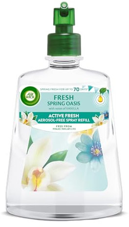 Air Wick Aerosol-Free Automatic Air Freshener Spray Refill, Fresh Spring Oasis, Pack 1 x 228ml, 24x7 Active Fresh Odour Neutraliser, Lasts Up to 70 Days, Air freshener For Home
