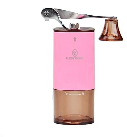 Handkaffekvarn, Handkaffekvarn Med Keramiska Grader Två Klara Glasburkar Justerbart Handtag I Rostfritt Stål Snabb Slipning Bärbar(Pink)