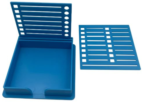 Boîte de rangement pour notes adhésives à double insert avec pochoir, organiseur portable polyvalent pour notes autocollantes de 7,6 x 7,6 cm, fournitures scolaires et accessoires de bureau