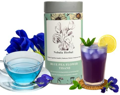 Blue Pea Flower tea in 25 Biodegradable teabags in a premium tin can-Wellness Tea - Moringa, Hibiscus & lemongrass and other flavours