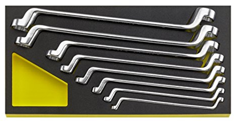 STAHLWILLE STABIL TCS20/8 | Doppelringschlüssel Set 8-tlg. (6-22 mm) in Hartschaumeinlage | tiefgekröpft , extrem belastbar | schraubenschonend | Made in Germany