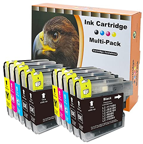 10x Druckerpatronen Kompatibel zu Brother LC1100 LC980 für DCP-145C DCP-185C DCP-195C DCP-163C DCP-165C MFC-250C DCP-365CN DCP-373CW DCP-375CW MFC-490CW MFC-5490CN MFC-5890CN MFC-6490CW