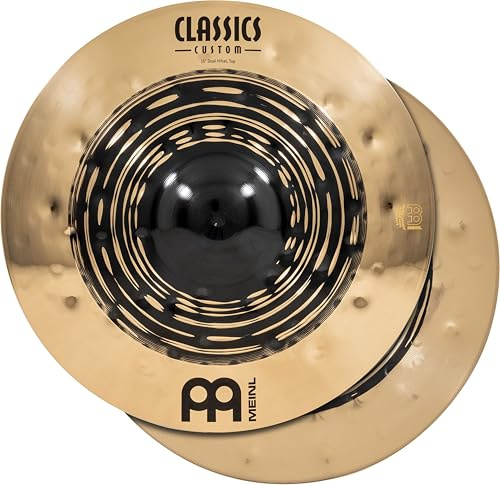 Meinl Classics Custom Dual 15 Zoll Hihat (Video) Schlagzeug Becken (38,10cm) B12 Bronze, Dunkles und Brilliantes Finish (CC15DUH)