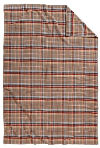 Pendleton Eco-Wise Easy Care 100% Wool Blanket, Responsibly Sourced, Heirloom Quality, Washable All Season Blanket, Twin 66 x 96, Red Jasper