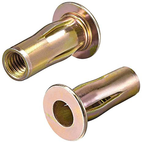 UIRTB Écrou à riveter multi-adhérence, tige pré-recuite M8, acier au , couleur galvanisée, écrou fileté, tête plate, 25 pièces