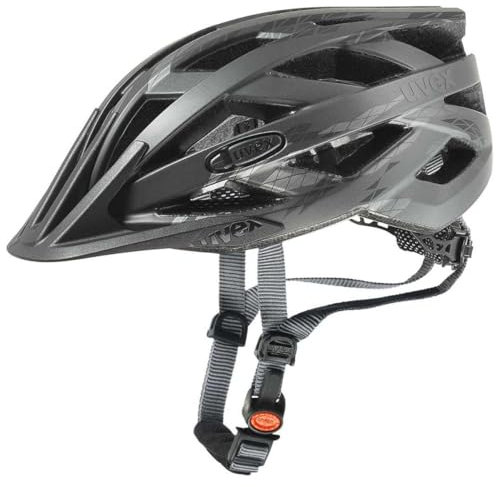 uvex i-vo cc - Leichter Allround-Helm für Damen und Herren - individuelle Größenanpassung - erweiterbar mit LED-Licht - Black-Smoke matt - 56-60 cm