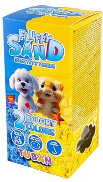 TUBAN Arena creativa – Arena dinámica esponjosa 2 x 70 g – Juguete de arena cinética para niños – No se pega – Fácil – Colores azul y amarillo – más de 3 años