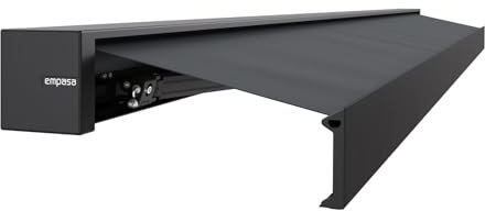 empasa elektrische Vollkassettenmarkise Cube ONE Smart Home kompatibel mit WiFi-Motor Markise Sonnenschutz Kassettenmarkise kubisches Design, anthrazit, Verschiedene Größen wählbar