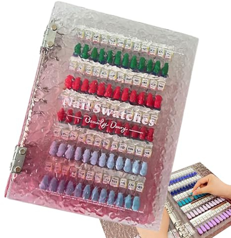 Livre D'Échantillons De Vernis À Ongles,Nuancier De Couleurs Magnétique Pour Design D'Ongles De Salon | Organisateur à Reliure Accessoires d'Art Manucure pour Femmes et Prothésistes Ongulaires Étagère