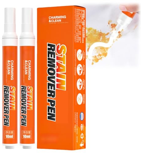2PCS Stain Remover Pen for Clothes,Instant Laundry&Fabric Stain Remover,Instant S/tain Rem/over,Quick Wash-Free Solution for Oil White&Tough Stai/ns,Travel Stai/n Remove/r Pen Quick Effect&Drying