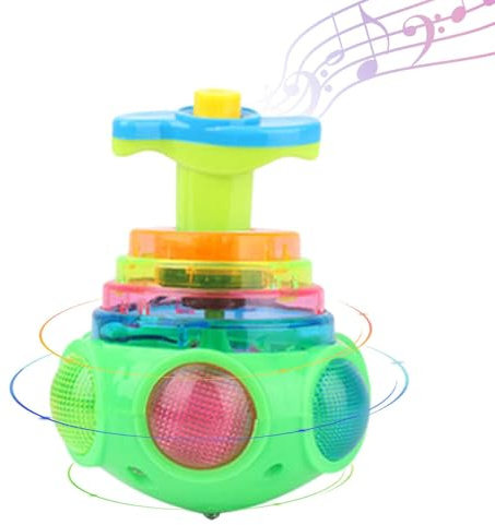 Trompo Giratorio Brillante: Giratorio con música LED Un Modelo Que Despierta la concentración y la emoción de los niños con un Atractivo espectáculo de Luces Que se Mientras Gira y