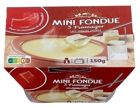 Auchaan Mini 3 Cheese Fondue | Ready-to-Heat Swiss-Style Cheese Mix | Perfect for Dipping | 150g