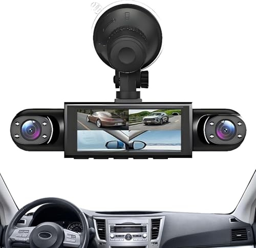 Cámara De Tablero，Grabador Vehicular，Dispositivo Enchufable Cuatro Canales，Cámaras 1080P Delantera Trasera Izquierda Derecha，Monitoreo Estacionamiento con Movimiento，Grabación Continua Visión
