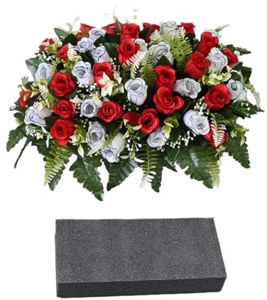 Genérico Flores De Cementerio para Tumbas - Rosas Artificiales Realistas Impermeables - Flores Falsas Decoración Cementerio,para Exterior En Lápidas, Camposanto, Jardín, Patio, Y Días Festivos