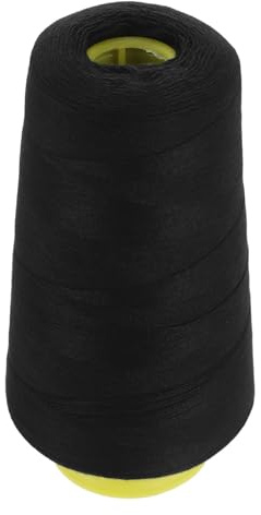 GOOHOCHY Hilo de Coser 40s/2 Overlock Negro de Poliéster 3000 Yardas Bobinas Cónicas Alta Resistencia y Costura Consistente para Acolchado y Confección de Vestidos