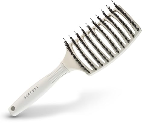 SEACRET Pro Styling Boar Bristle Paddle Full-Size Hair Brush, Pack of 1