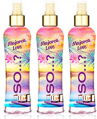 So…? Summer Escapes Womens Majorca Love Body Mist Fragrance Spray 200ml Bundle (Pack of 3)