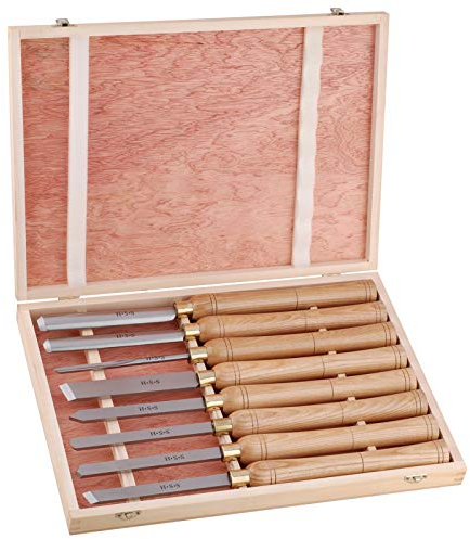 Drechselmesser Set Für Anfänger Und Hobby-Drechsler 8 Stück HSS Drehmeißel Set Stechbeitel Drechselmesser Set Mit Holzkiste