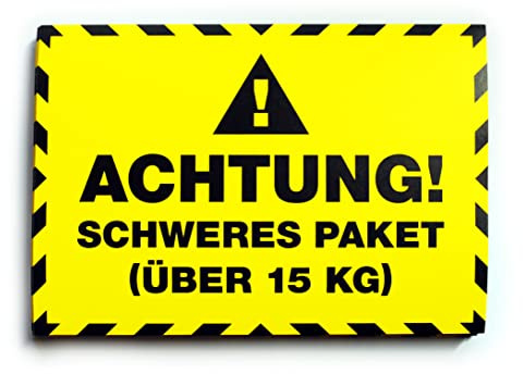 Professionell etikett Varning! tungt paket över 15 kg för tyska Amazon FBA fraktpolicy 10,5 x 7,4 cm klistermärken!