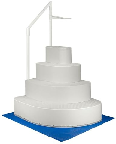 Aqua Select Resin Pool Steps for Above Ground Pools | Oyster Shell White | Heavy-Duty ABS Construction | 350 lb Capacity, Non-Slip Step Treads, & Handrail | Includes Liner Guard | No Weights Needed
