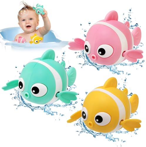 NEWSTYLE Baby Badespielzeug, Badewannen Spielzeug Mechanik zum Aufziehen, Wasserspielzeug Uhrwerk Badewannenspielzeug für Baby Kinder Ab 1 2 3 4 Jahr, Schwimmen Badewanne Spielzeug Für Kleinkinder