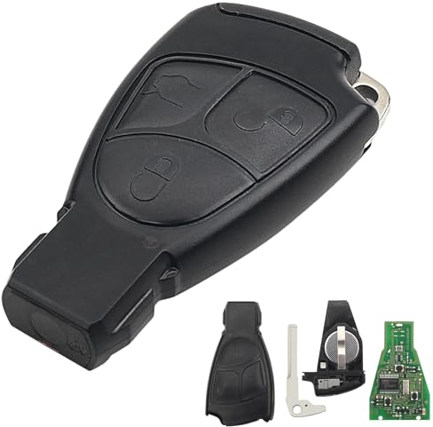 Heart Horse 3 Tasti Ricambio Chiave per Telecomando per Auto, Cover Guscio Chiave Telecomando per Mercedes B-enz W203 W204 W210 W211 B C E ML S CLK CL Class Chiave Telecomandi con 433Mhz NEC Chip